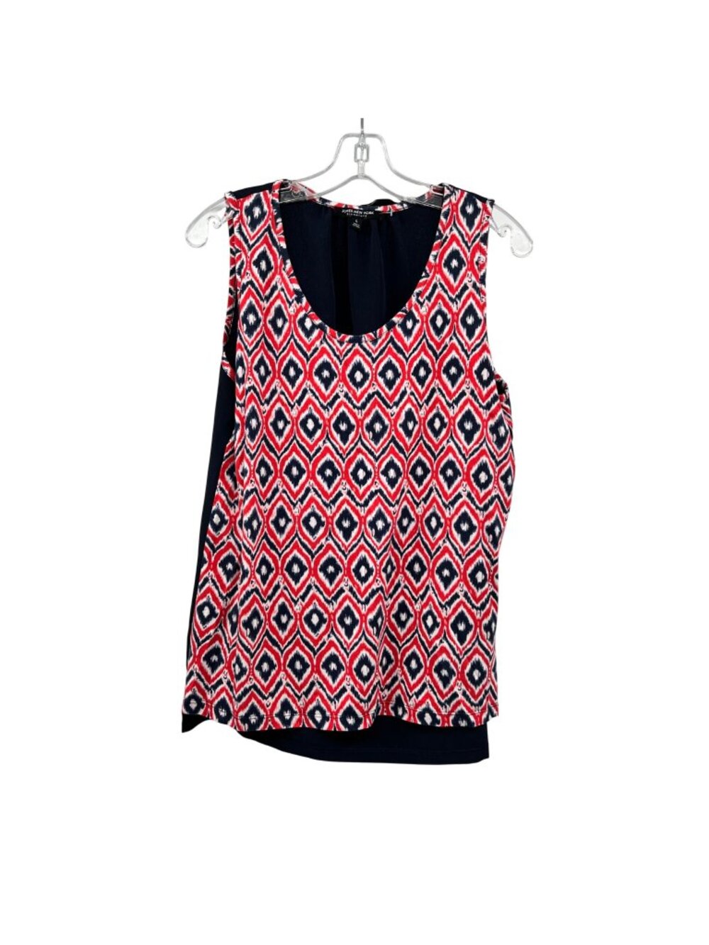 Jones New York Womens Print Tank Top Orange/Multi Size Large